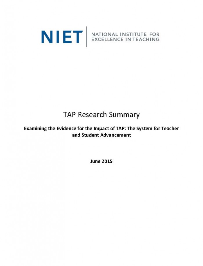 TAP Research Summary: June 2015
