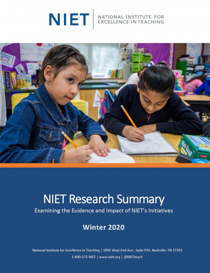 NIET Research Summary: Winter 2020
