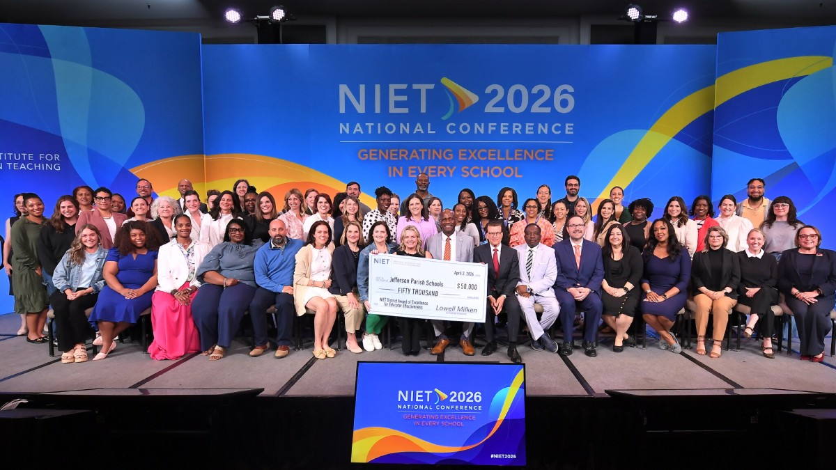 Jefferson Parish Schools Surprised with Prestigious NIET District Award of Excellence for Educator Effectiveness and $50,000 Grand Prize