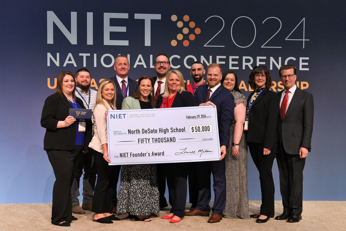 Louisiana’s North DeSoto High School Surprised with National Institute for Excellence in Teaching’s Founder’s Award and $50,000 Grand Prize