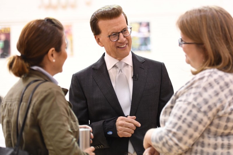 Lowell Milken Visits with Perry Township Educators