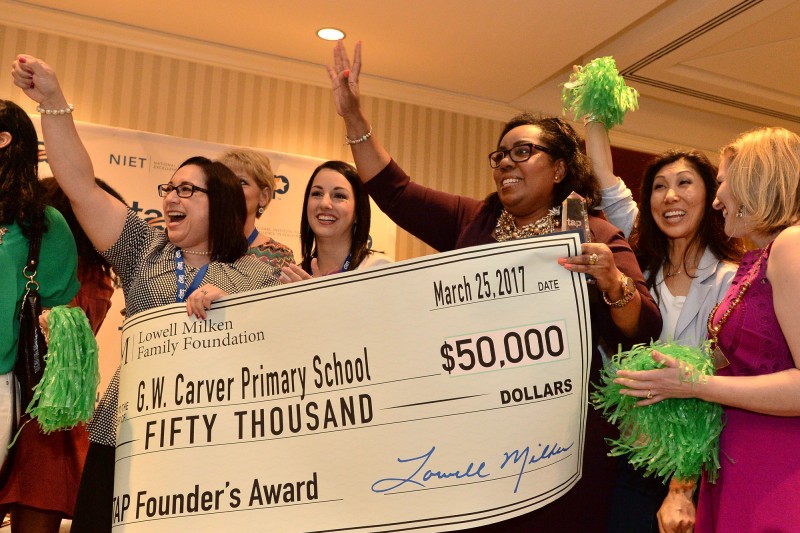 Carver Staff Cheers After Learning of their 2017 TAP Founder's Award Win