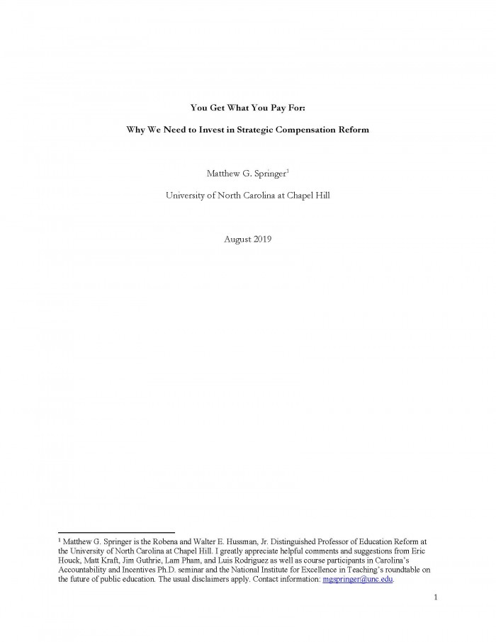 You Get What You Pay For: Why We Need to Invest in Strategic Compensation Reform