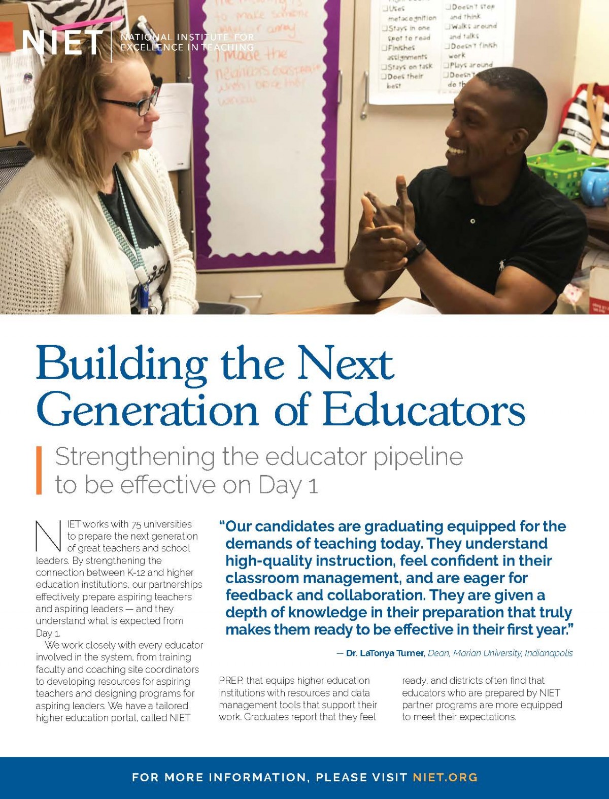 NIET Educator Preparation Partnerships