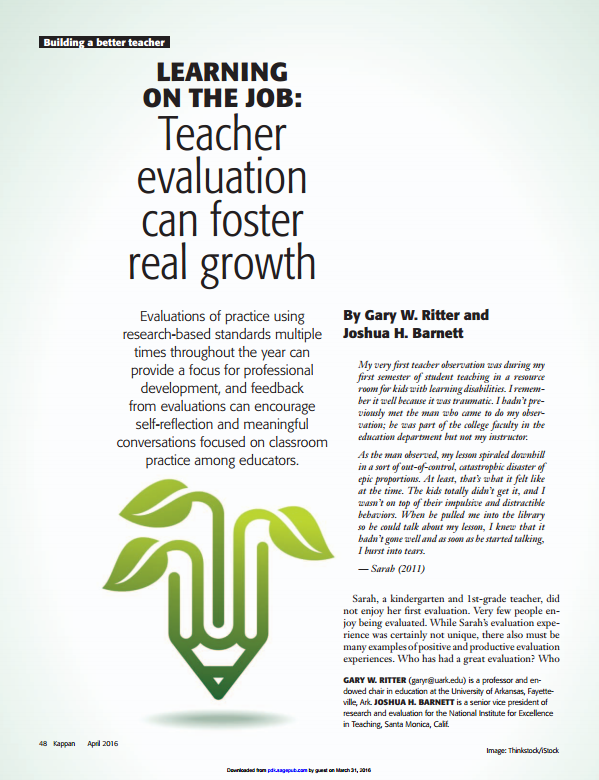 Learning on the Job: How Evaluation Systems Can Support Teacher Growth